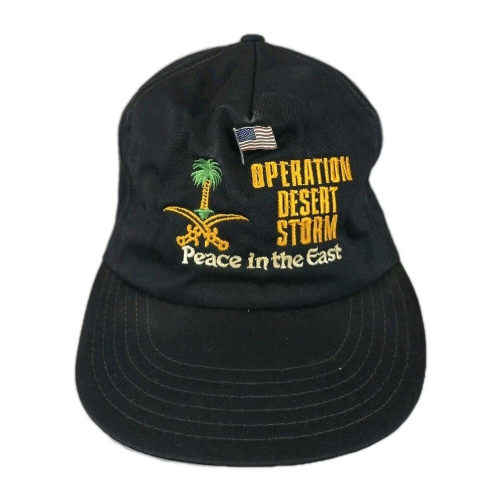 Operation Desert Shield Hat Cap Embroidered Snapback Iraq War 1 Military 90s VTG